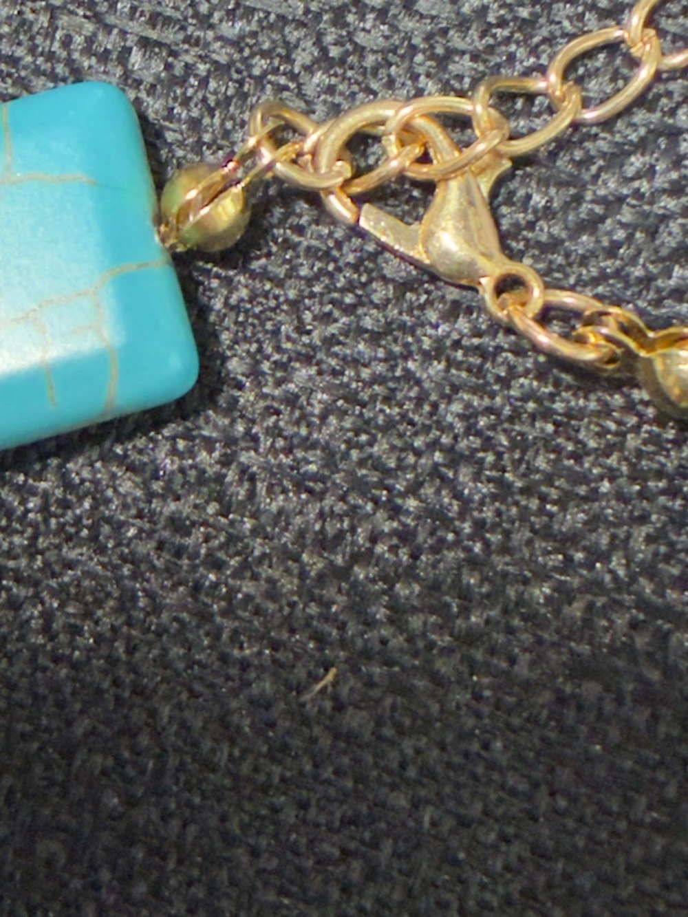 Turquoise Square Bead Necklace - Women Jewelry - Picture 3 of 3